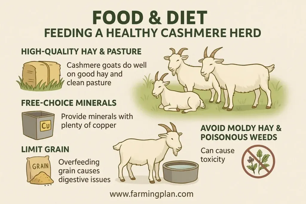 Cashmere Goat - Farming & Breed Profile Food & Diet Feeding a Healthy Cashmere Herd