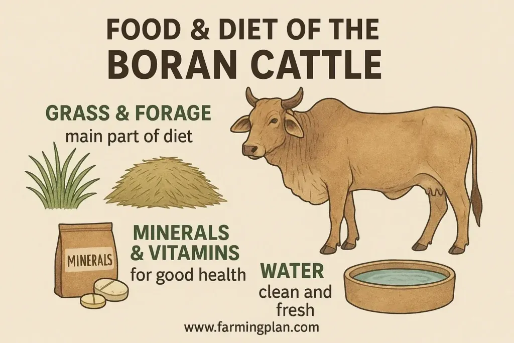 Food & Diet of the Boran cattle