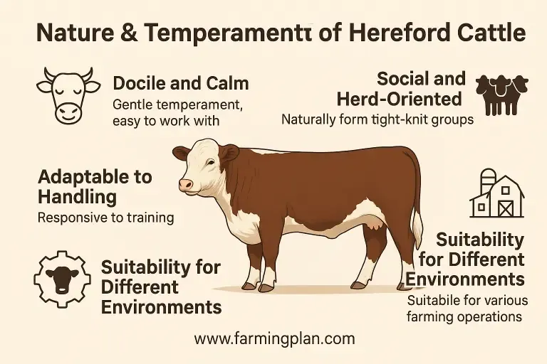 Hereford Cattle - Farming & Breed Profile Nature & Temperament of Hereford Cattle