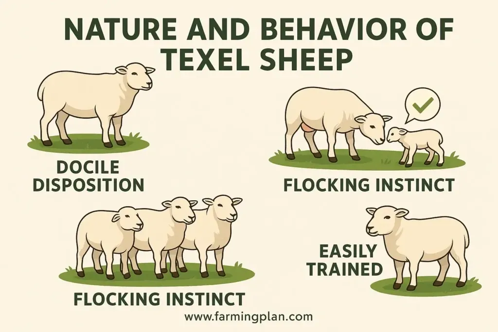 Nature and Behavior of Texel Sheep