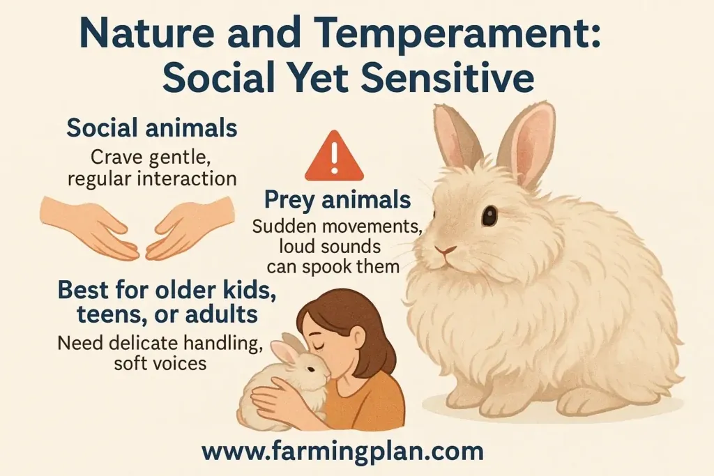Angora Rabbit - Farming & Breed Profile Nature and Temperament: Social Yet Sensitive