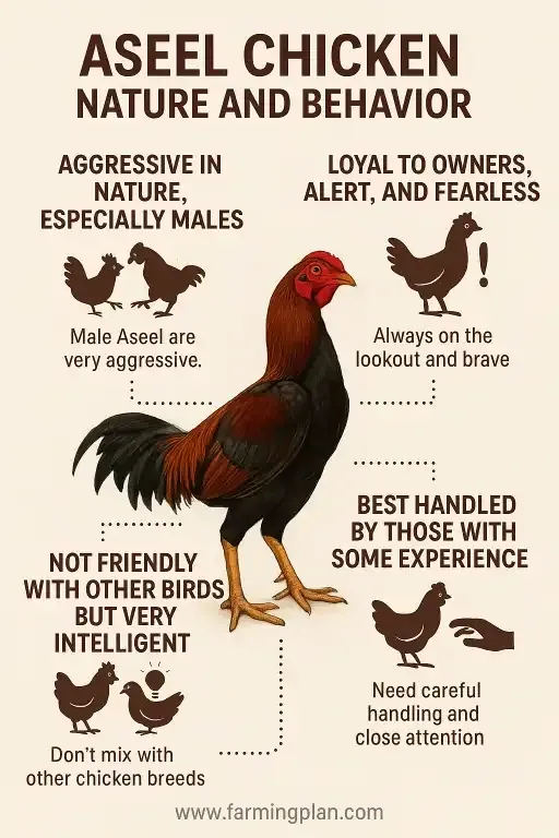 nature and behavior of aseel chicken