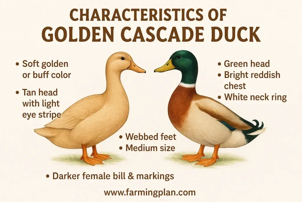 characteristics of golden cascade duck