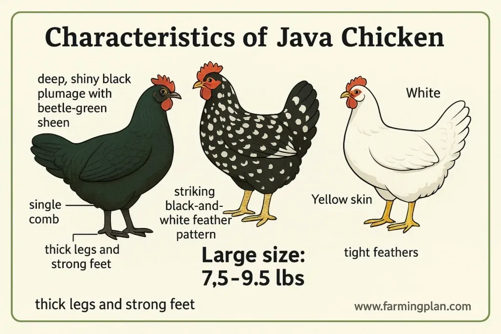 characteristics of java chicken