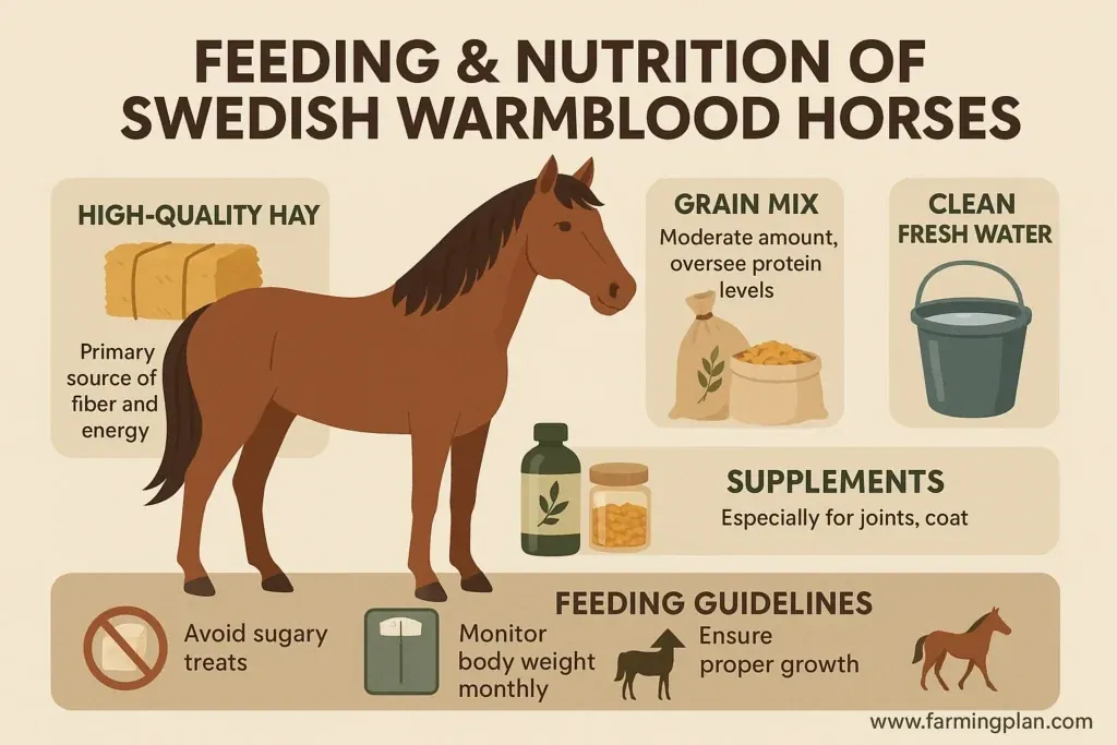 Swedish Warmblood Horse - Farming & Breed Profile feeding & nutrition of swedish warmblood horses