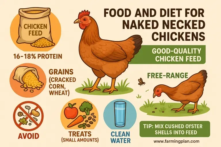 Naked Neck Chickens - Farming & Breed Profile food and diet for healthy naked neck chickens