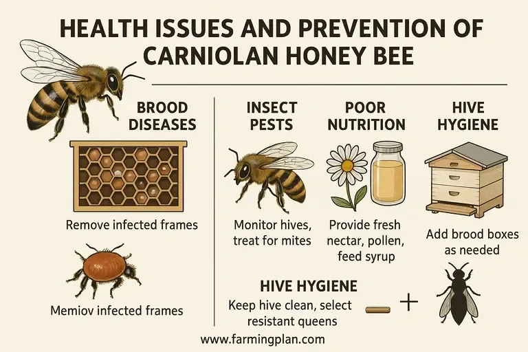 health issues and prevention of carniolan honey bee