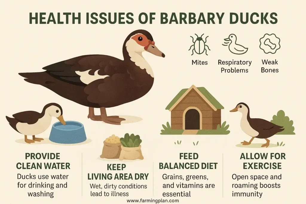 Barbary Ducks - Farming & Breed Profile Health Issues of Barbary Ducks