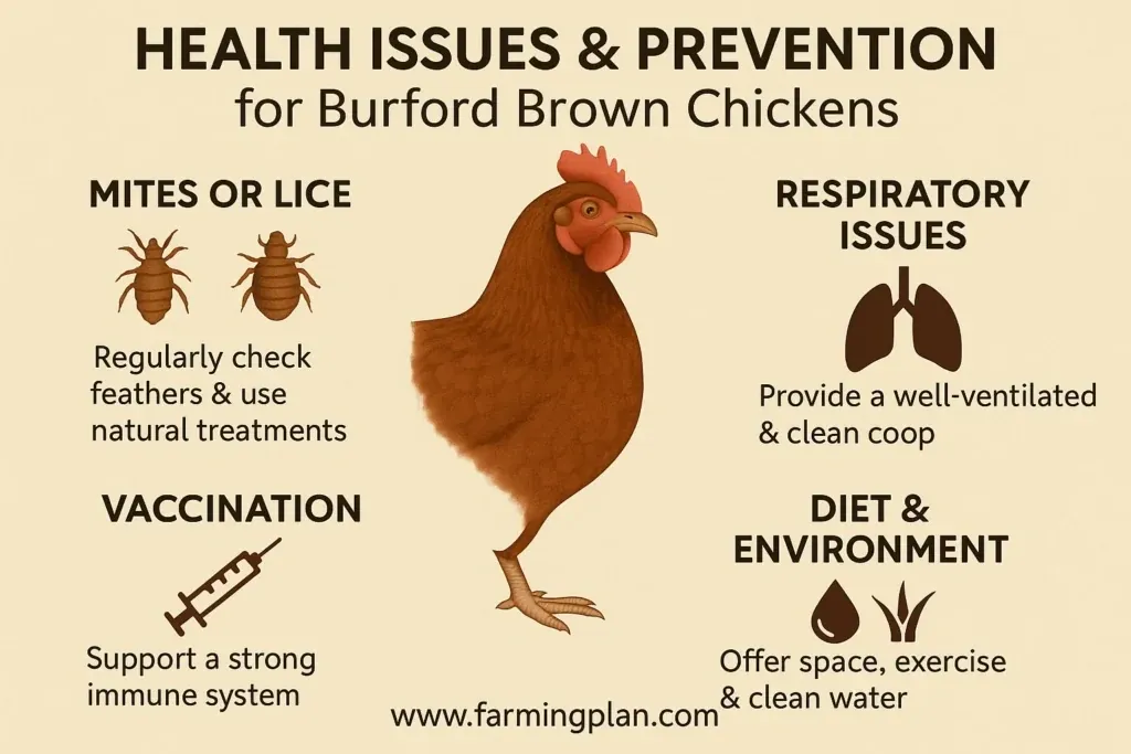 Burford Brown Chicken - Farming & Breed Profile health issues & prevention for burford brown chickens