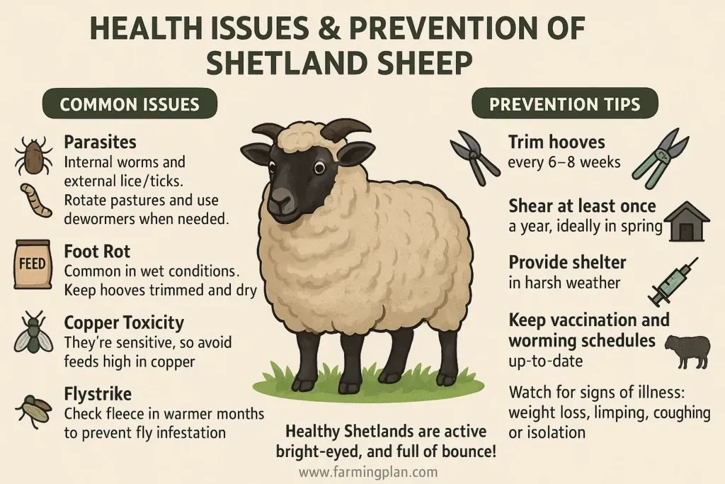 health issues & prevention of shetland sheep