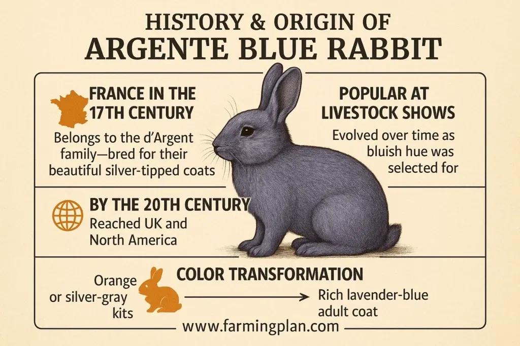 history & origin of argente blue rabbit