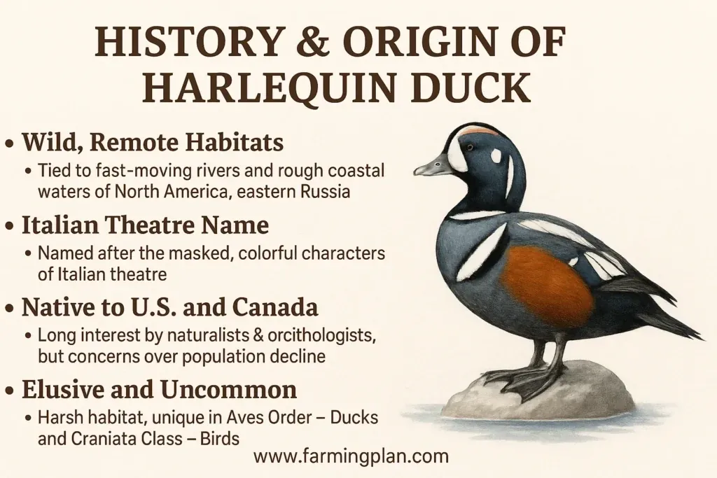 history & origin of harlequin duck