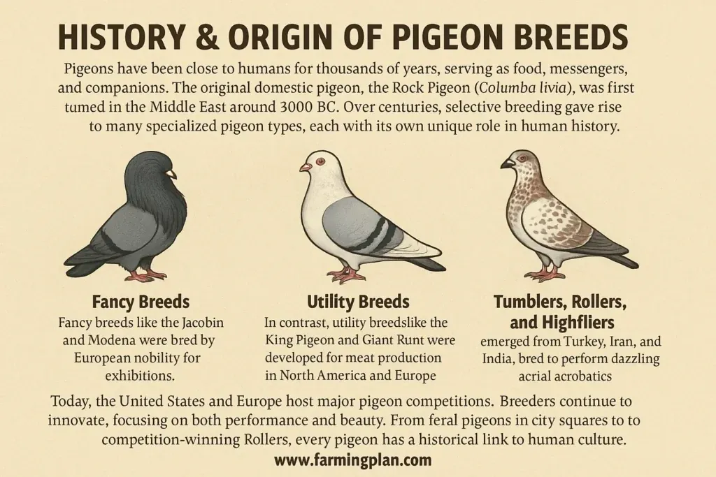 history & origin of pigeon breeds