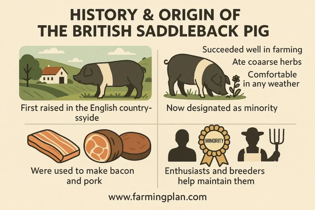 history & origin of the british saddleback pig