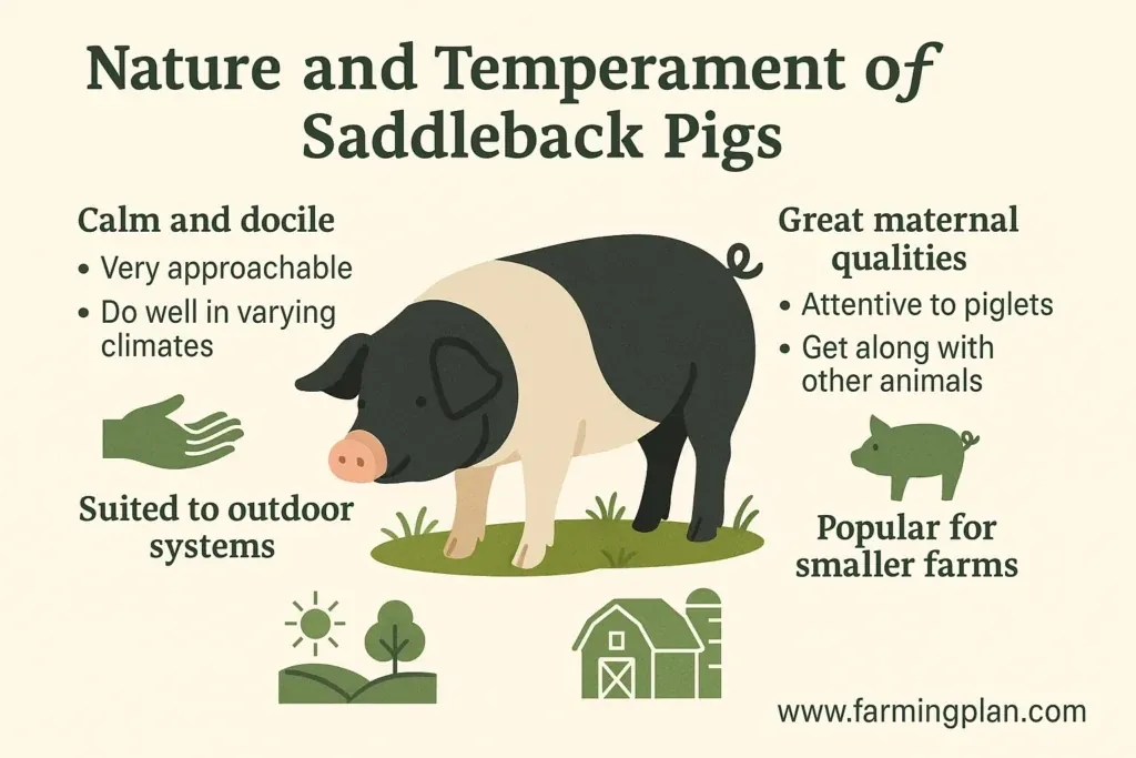 nature and temperament of saddleback pigs