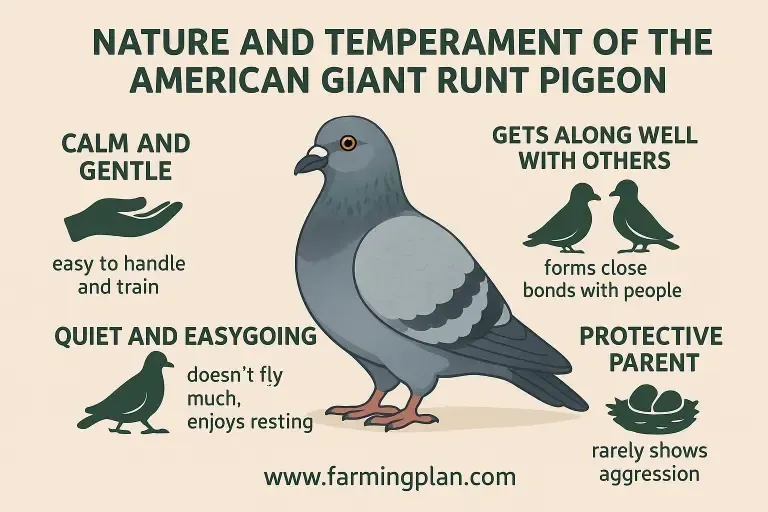 nature and temperament of the american giant runt pigeon
