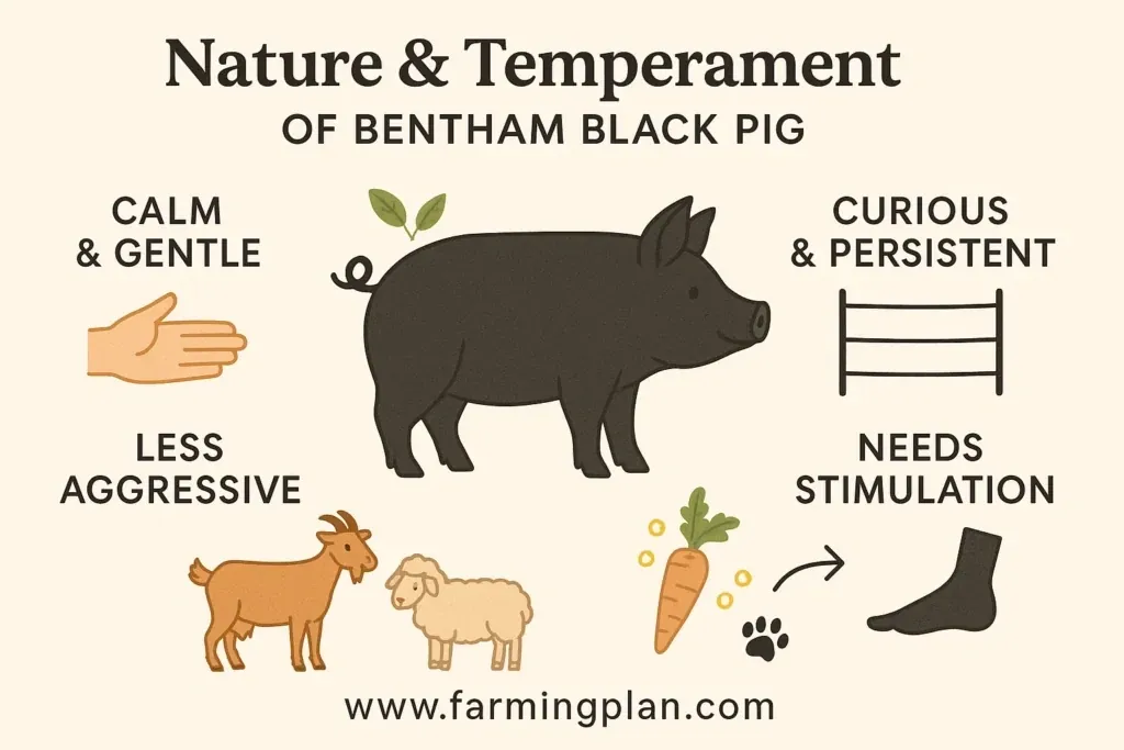 Bentham Black Pig - Farming & Breed Profile nature & temperament of bentham black pig