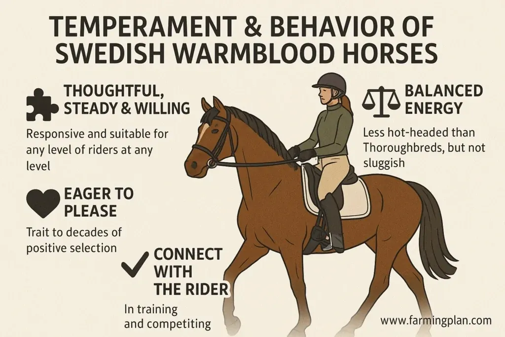 Swedish Warmblood Horse - Farming & Breed Profile temperament & behavior of swedish warmblood horses